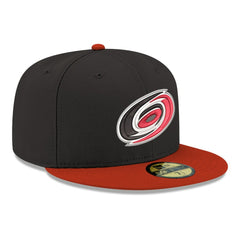 NHL Black Carolina Hurricanes New Era Core Logo Two-Tone 59FIFTY Fitted Hat