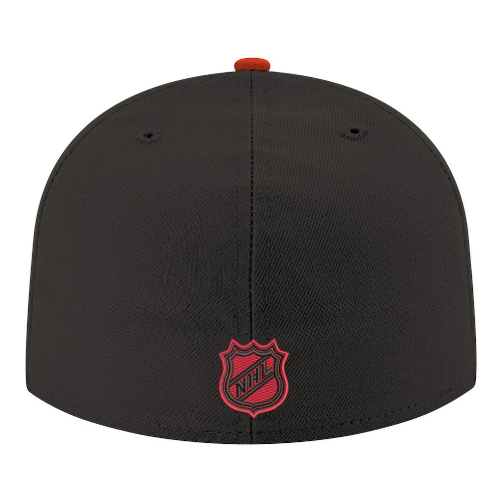 NHL Black Carolina Hurricanes New Era Core Logo Two-Tone 59FIFTY Fitted Hat