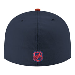 NHL Navy Columbus Blue Jackets New Era Core Logo Two-Tone 59FIFTY Fitted Hat