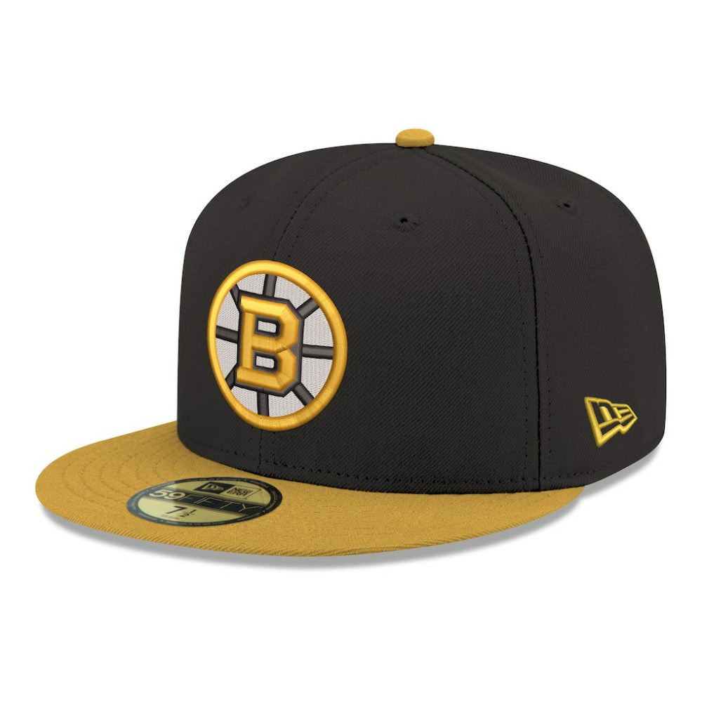 NHL Black Boston Bruins New Era Core Logo Two-Tone 59FIFTY Fitted Hat
