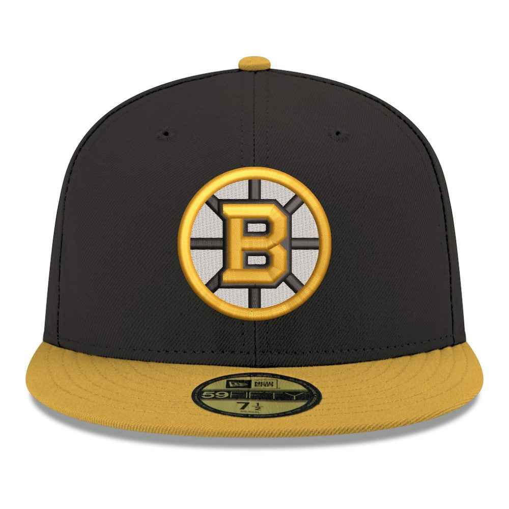 NHL Black Boston Bruins New Era Core Logo Two-Tone 59FIFTY Fitted Hat