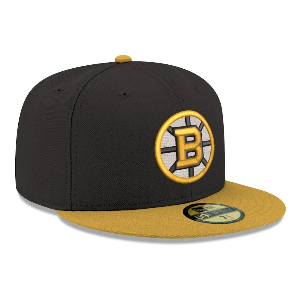 NHL Black Boston Bruins New Era Core Logo Two-Tone 59FIFTY Fitted Hat