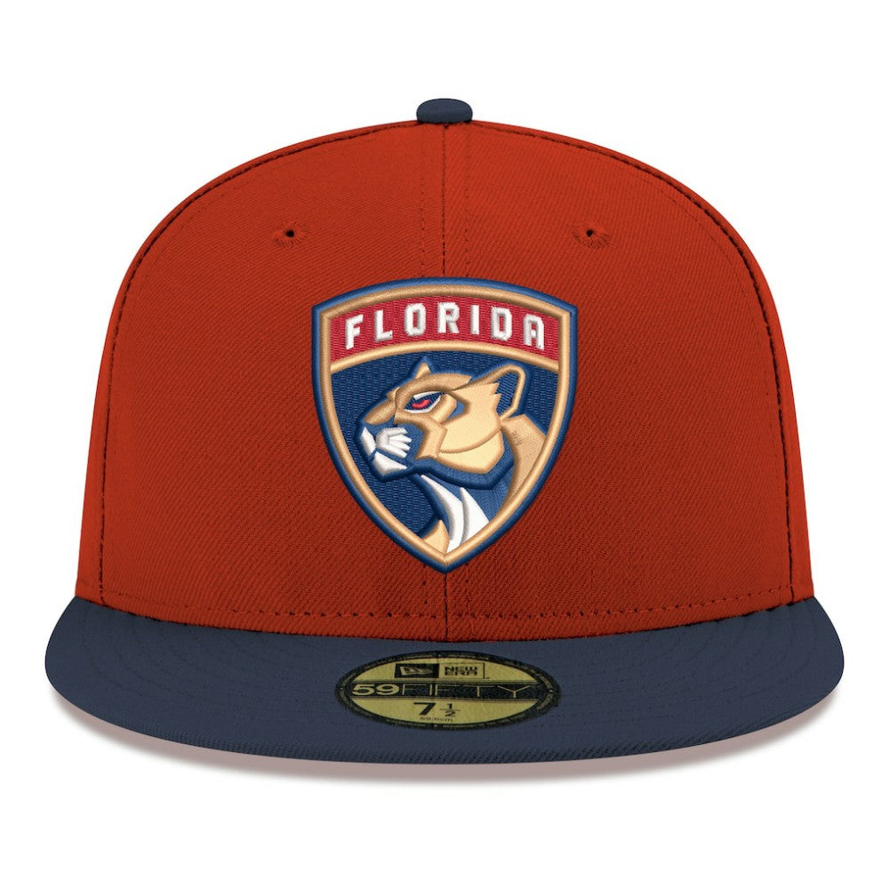 NHL Red Florida Panthers New Era Core Logo Two-Tone 59FIFTY Fitted Hat