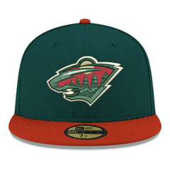 NHL Green Minnesota Wild New Era Core Logo Two-Tone 59FIFTY Fitted Hat