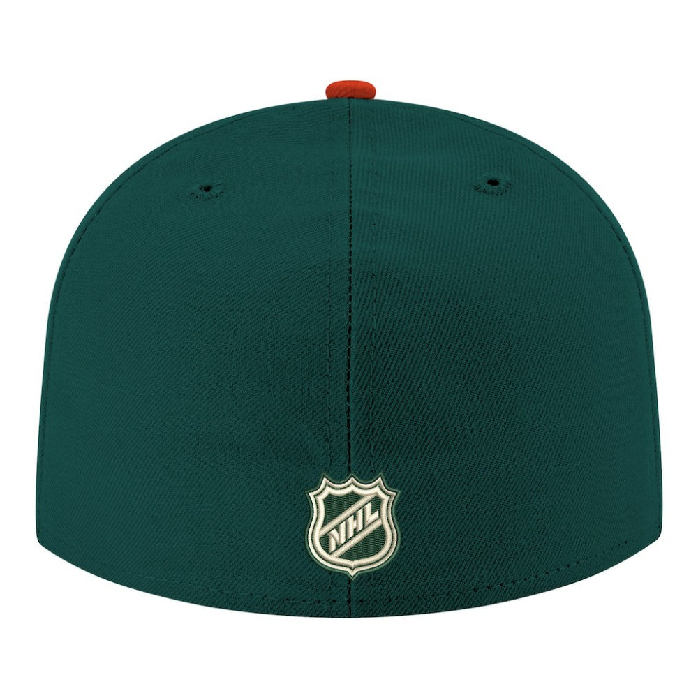 NHL Green Minnesota Wild New Era Core Logo Two-Tone 59FIFTY Fitted Hat