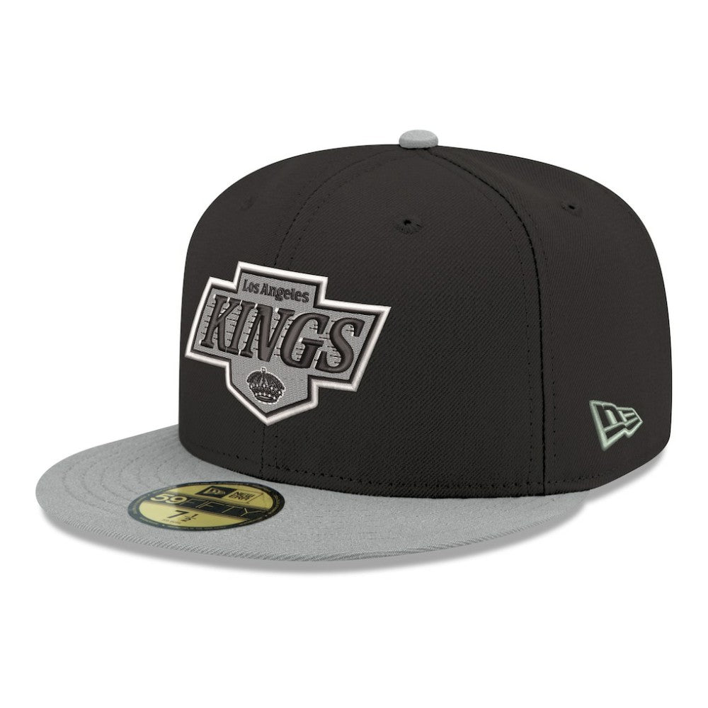 NHL Black Los Angeles Kings New Era Core Logo Two-Tone 59FIFTY Fitted Hat