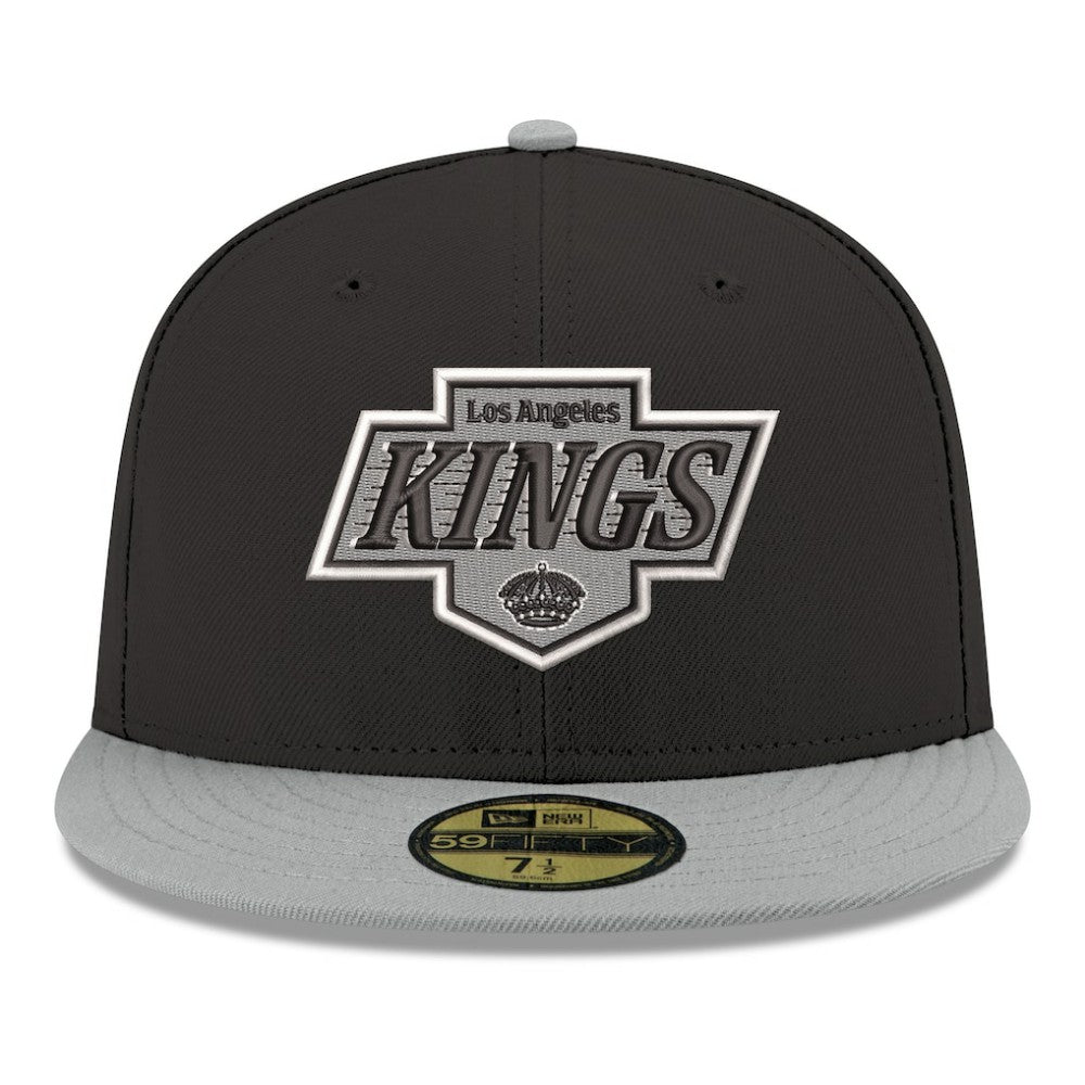 NHL Black Los Angeles Kings New Era Core Logo Two-Tone 59FIFTY Fitted Hat