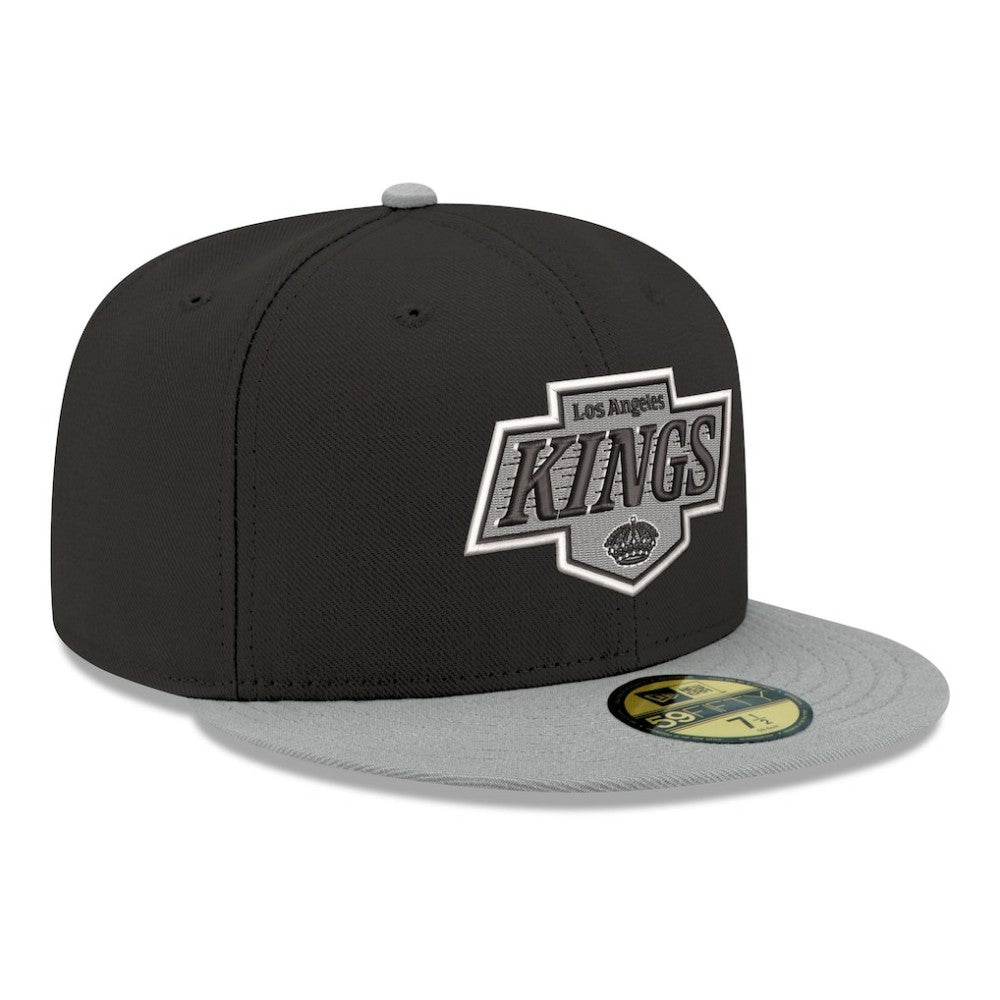 NHL Black Los Angeles Kings New Era Core Logo Two-Tone 59FIFTY Fitted Hat