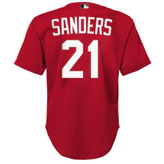 MLB Deion Sanders Cincinnati Reds Mitchell & Ness Youth Cooperstown Mesh Batting Practice Jersey