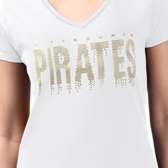 MLB Pittsburgh Pirates G-III 4Her by Carl Banks Women's Metallic Drop Lightweight V-Neck T-Shirt