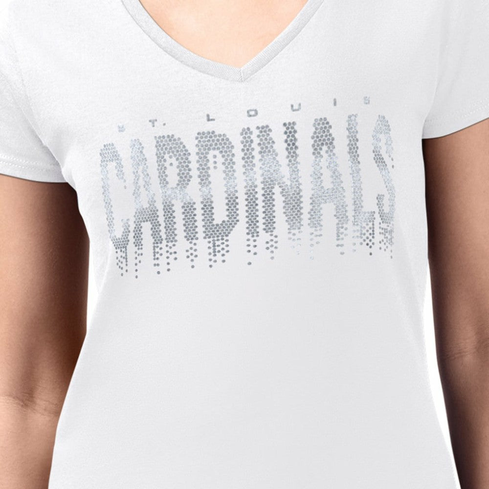 MLB St. Louis Cardinals G-III 4Her by Carl Banks Women's Metallic Drop Lightweight V-Neck T-Shirt
