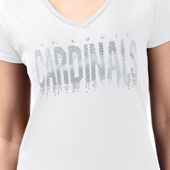 MLB St. Louis Cardinals G-III 4Her by Carl Banks Women's Metallic Drop Lightweight V-Neck T-Shirt