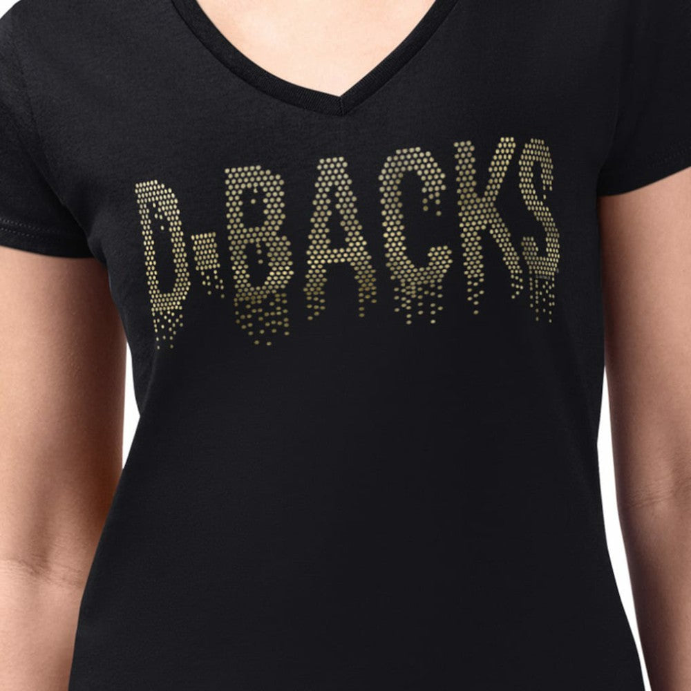 MLB Arizona Diamondbacks G-III 4Her by Carl Banks Women's Metallic Drop Lightweight V-Neck T-Shirt