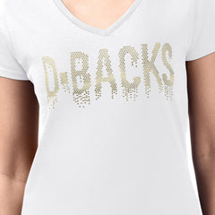 MLB Arizona Diamondbacks G-III 4Her by Carl Banks Women's Metallic Drop Lightweight V-Neck T-Shirt