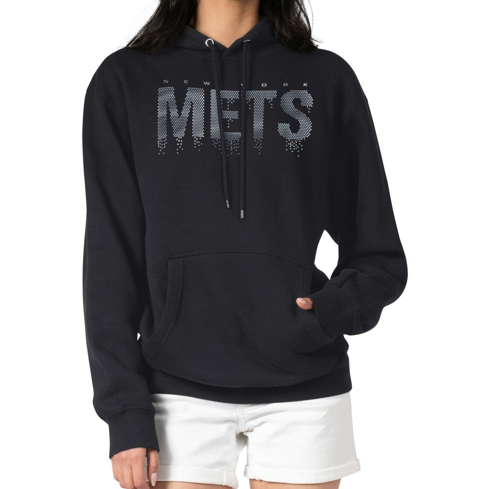 MLB New York Mets G-III 4Her by Carl Banks Women's Metallic Drop Fleece Hoodie