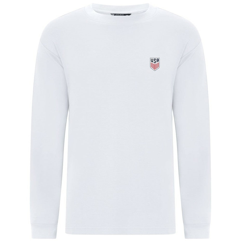 USMNT Levelwear Luxe Signature Long Sleeve T-Shirt -  White