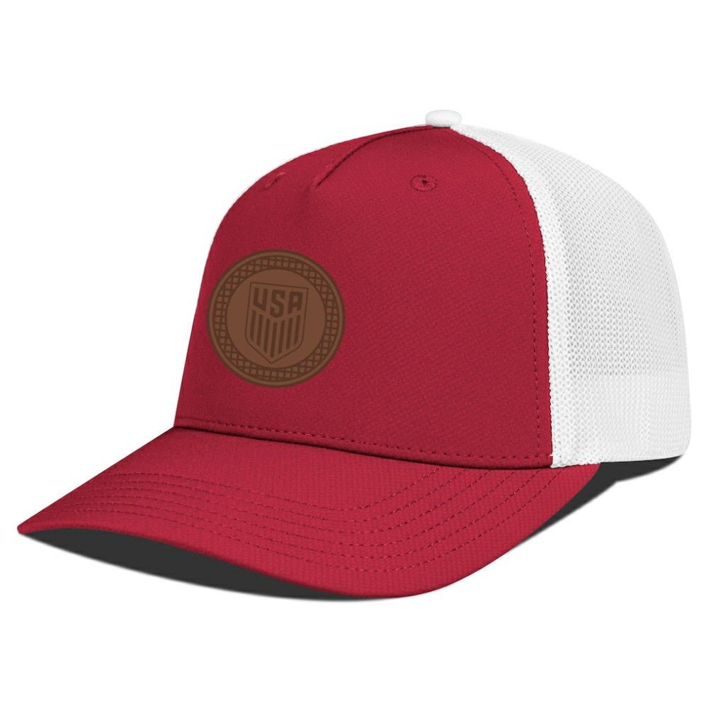 USMNT Levelwear Signal Periscope Adjustable Trucker Hat -  Red/White