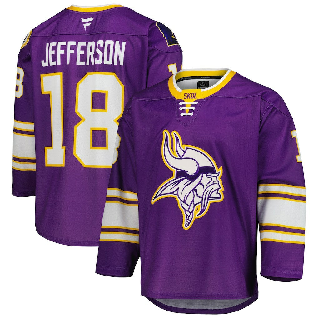 Justin Jefferson  Hockey Jersey - Minnesota Vikings