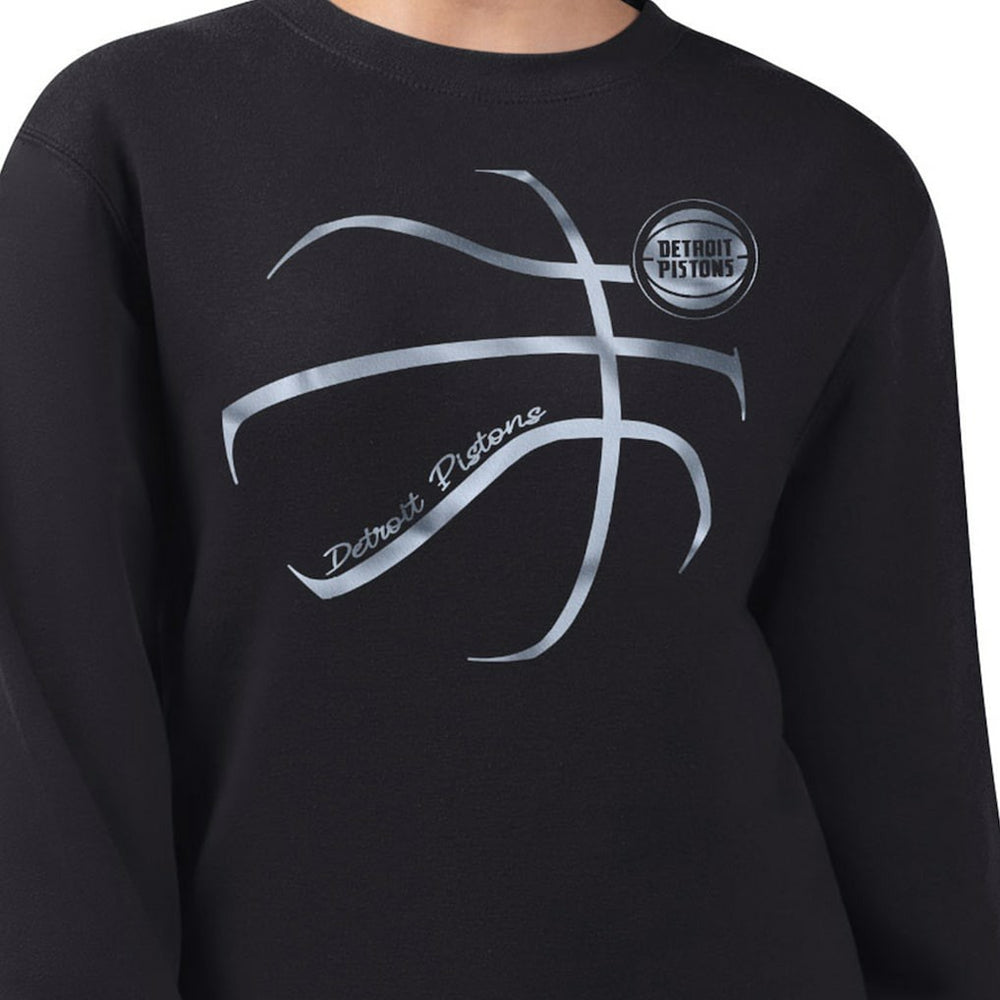 NBA Detroit Pistons G-III 4Her by Carl Banks Women's Metallic Print Basketball Sketch Fleece Sweatshirt sale