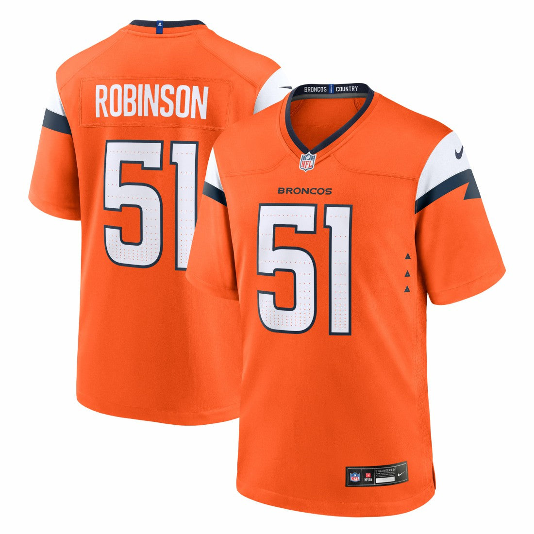 Que Robinson  Team Game Jersey - Denver Broncos