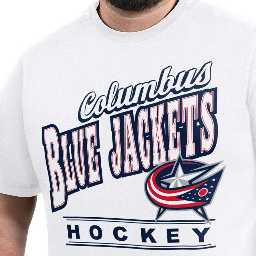NHL White Columbus Blue Jackets G-III Sports by Carl Banks Adaptive Headliner T-Shirt