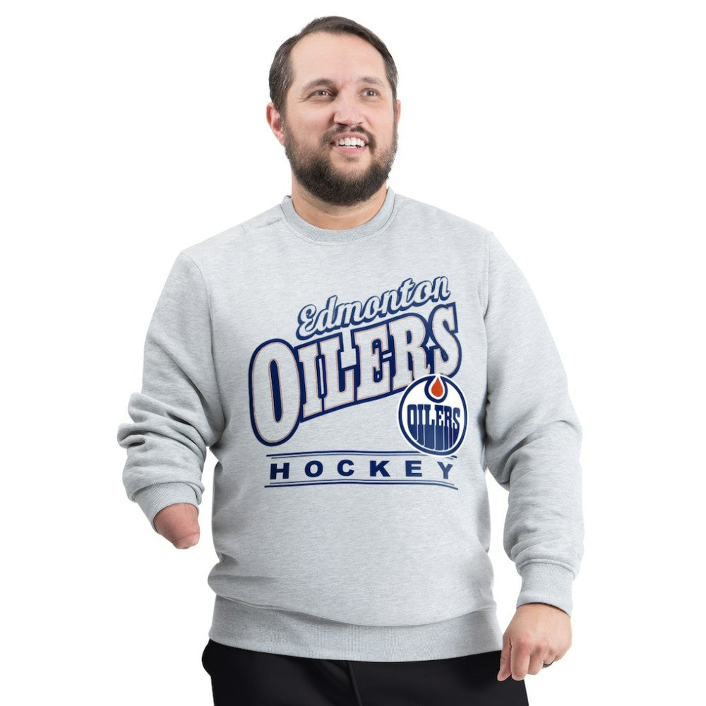 NHL Gray Edmonton Oilers G-III Sports by Carl Banks Adaptive Headliner Fleece Sweatshirt