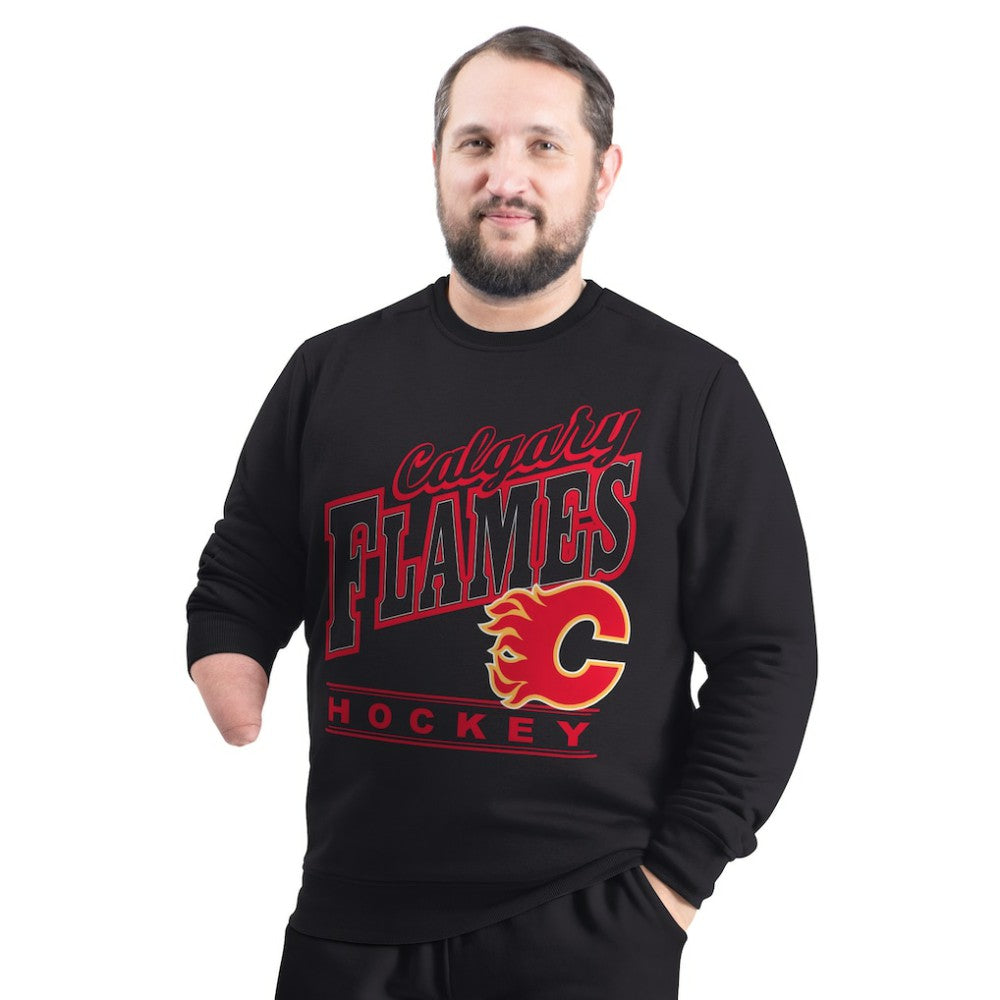NHL Black Calgary Flames G-III Sports by Carl Banks Adaptive Headliner Fleece Sweatshirt