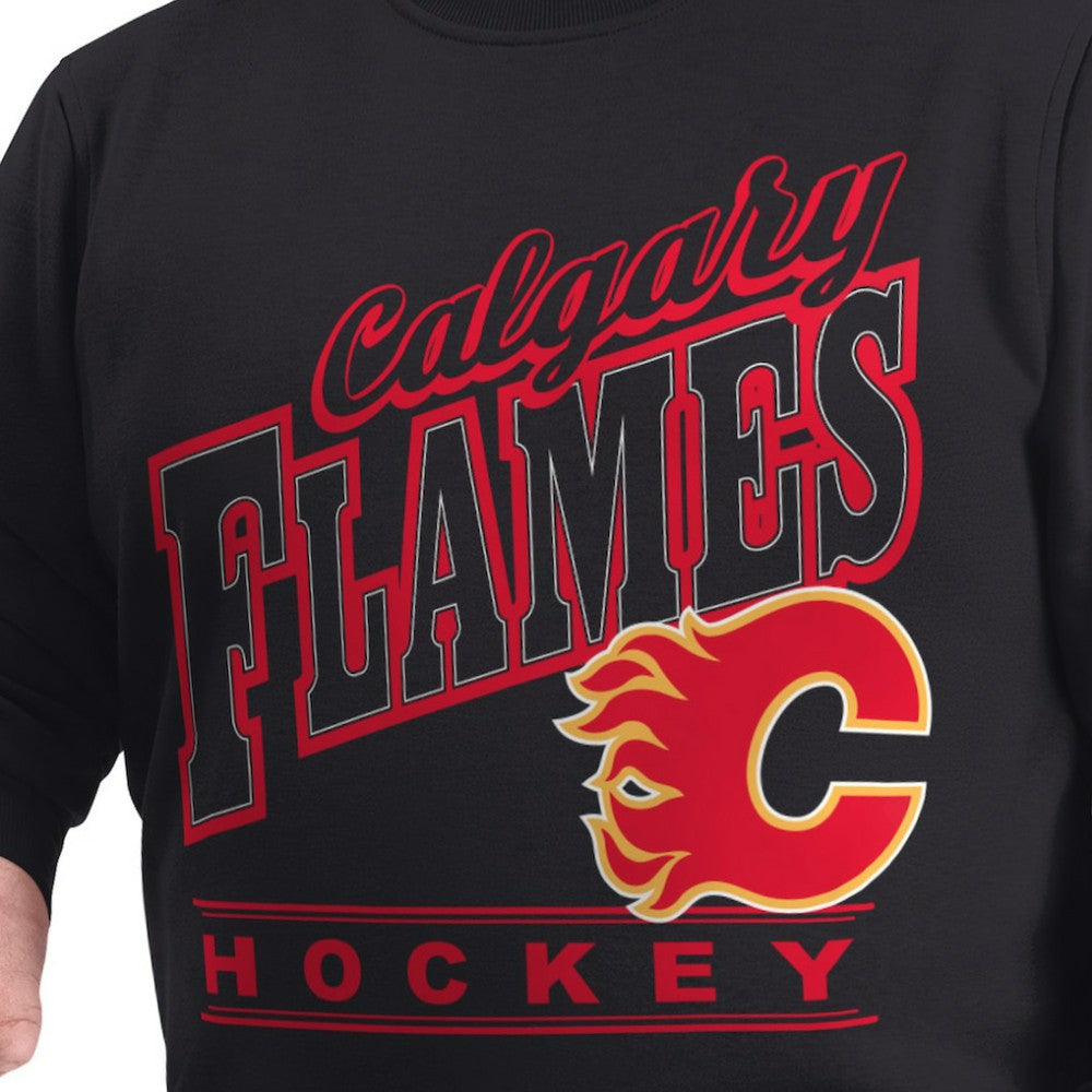 NHL Black Calgary Flames G-III Sports by Carl Banks Adaptive Headliner Fleece Sweatshirt