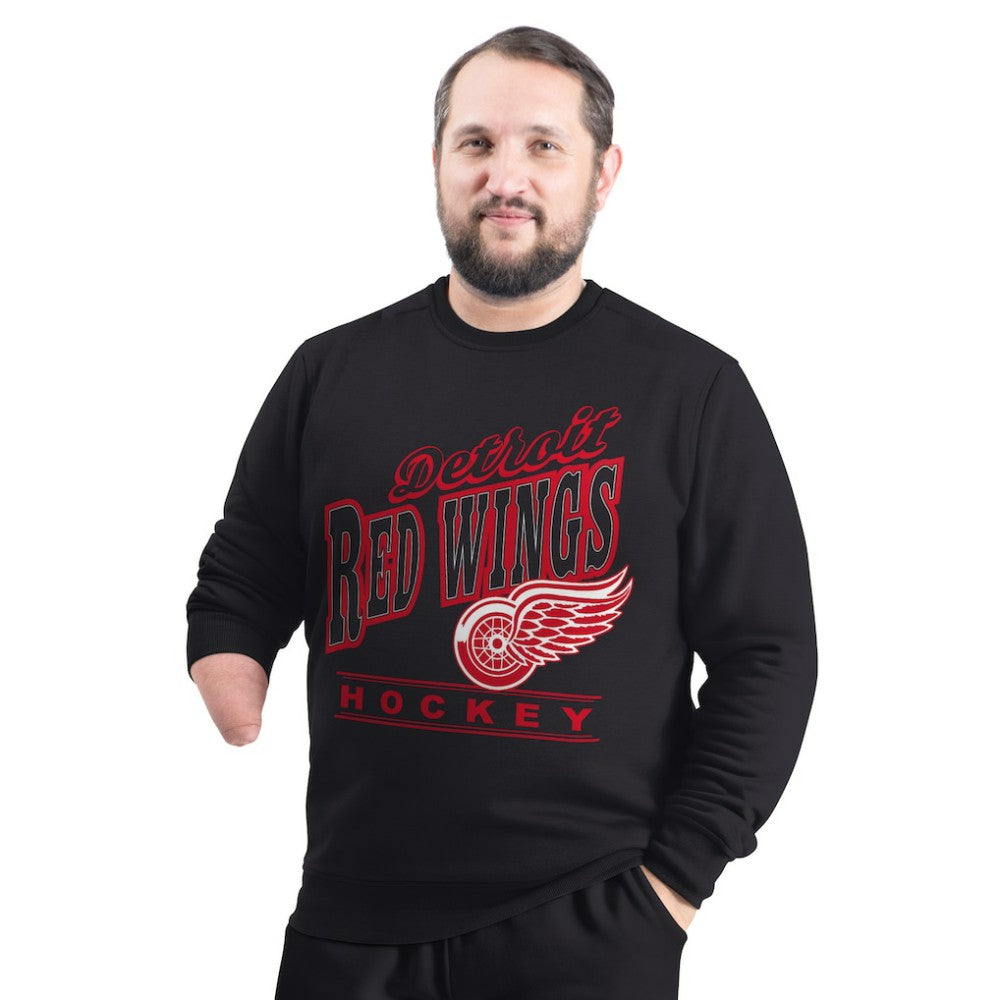 NHL Black Detroit Red Wings G-III Sports by Carl Banks Adaptive Headliner Fleece Sweatshirt