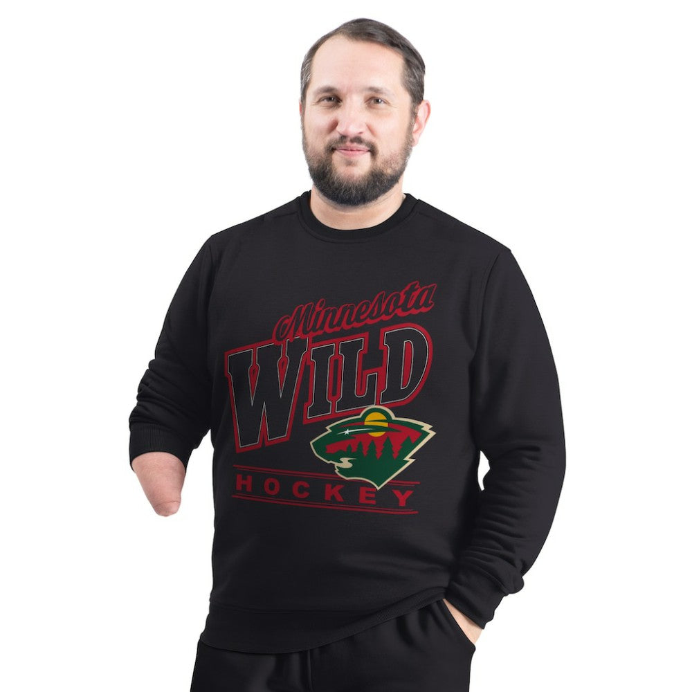 NHL Black Minnesota Wild G-III Sports by Carl Banks Adaptive Headliner Fleece Sweatshirt