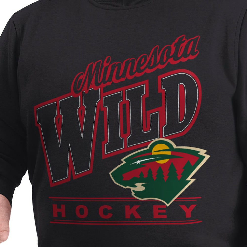 NHL Black Minnesota Wild G-III Sports by Carl Banks Adaptive Headliner Fleece Sweatshirt