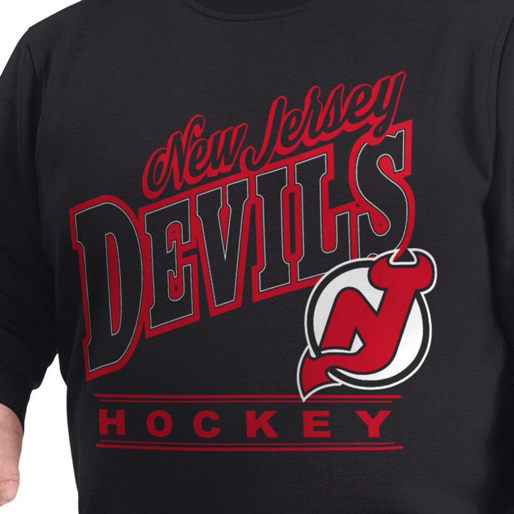 NHL Black New Jersey Devils G-III Sports by Carl Banks Adaptive Headliner Fleece Sweatshirt