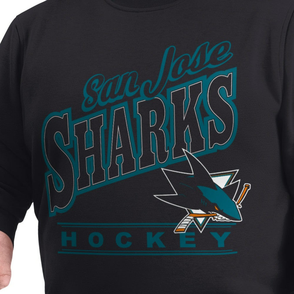 NHL Black San Jose Sharks G-III Sports by Carl Banks Adaptive Headliner Fleece Sweatshirt