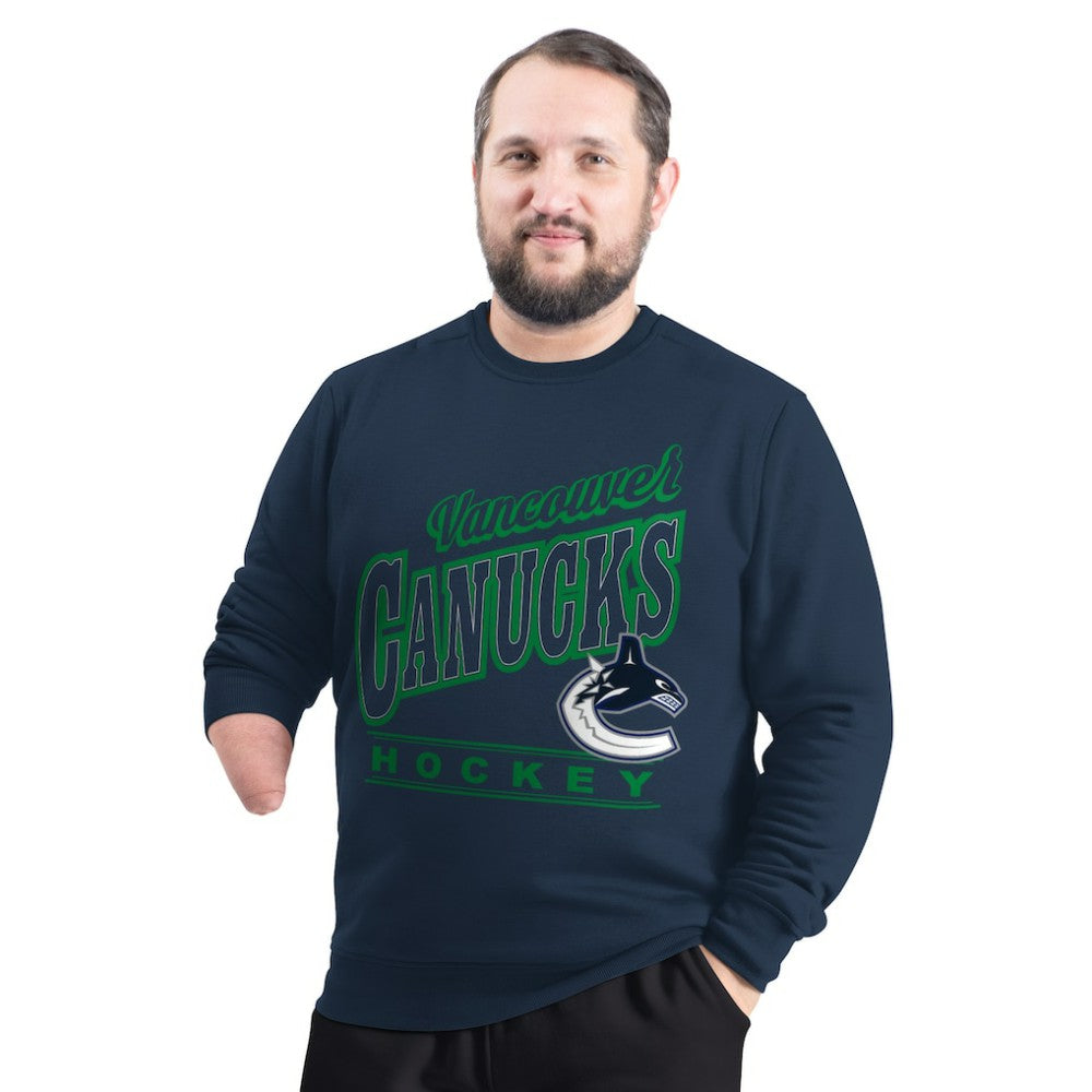 NHL Navy Vancouver Canucks G-III Sports by Carl Banks Adaptive Headliner Fleece Sweatshirt