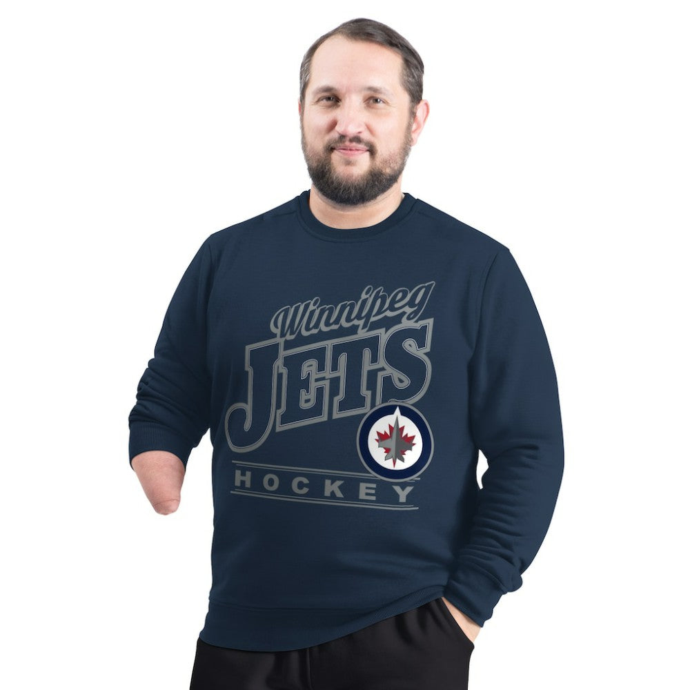 NHL Navy Winnipeg Jets G-III Sports by Carl Banks Adaptive Headliner Fleece Sweatshirt