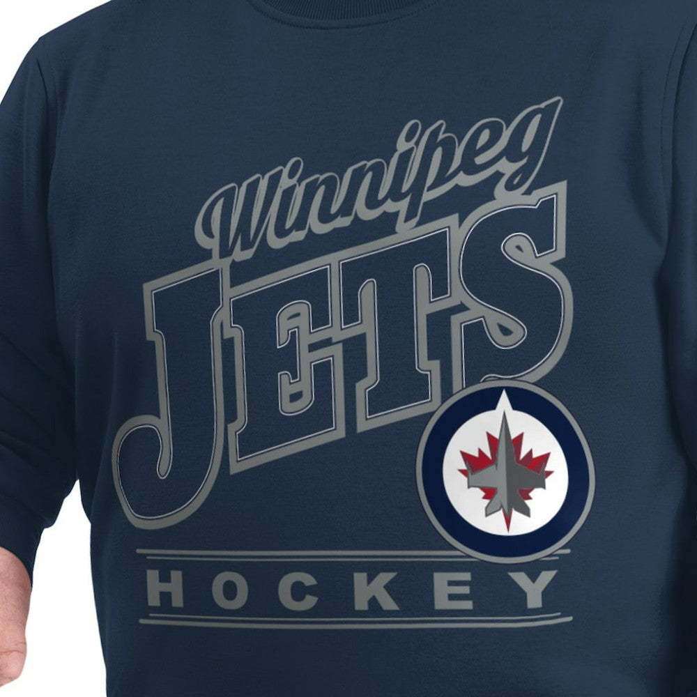 NHL Navy Winnipeg Jets G-III Sports by Carl Banks Adaptive Headliner Fleece Sweatshirt