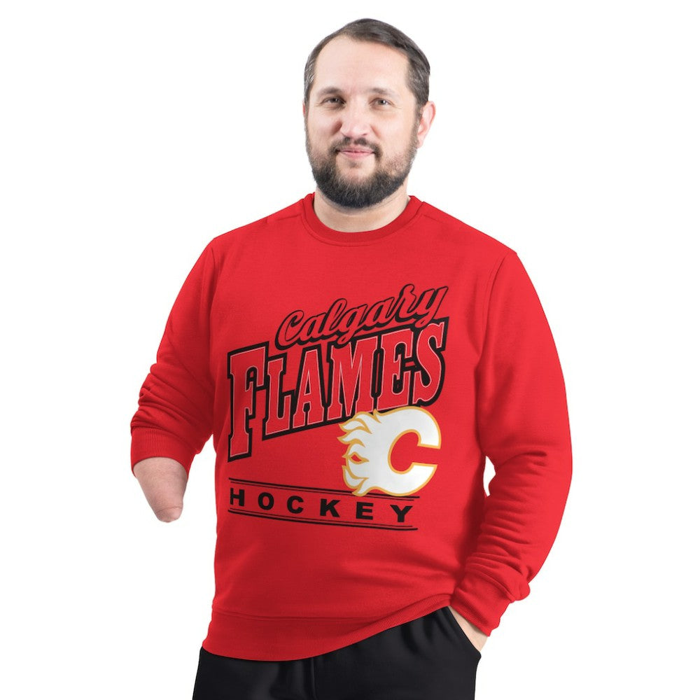 NHL Red Calgary Flames G-III Sports by Carl Banks Adaptive Headliner Fleece Sweatshirt