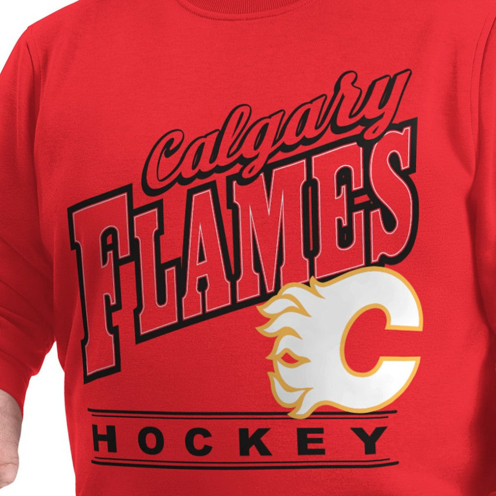 NHL Red Calgary Flames G-III Sports by Carl Banks Adaptive Headliner Fleece Sweatshirt