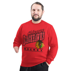 NHL Red Chicago Blackhawks G-III Sports by Carl Banks Adaptive Headliner Fleece Sweatshirt