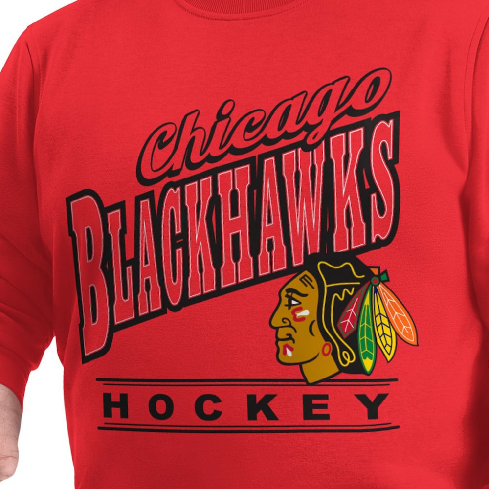 NHL Red Chicago Blackhawks G-III Sports by Carl Banks Adaptive Headliner Fleece Sweatshirt