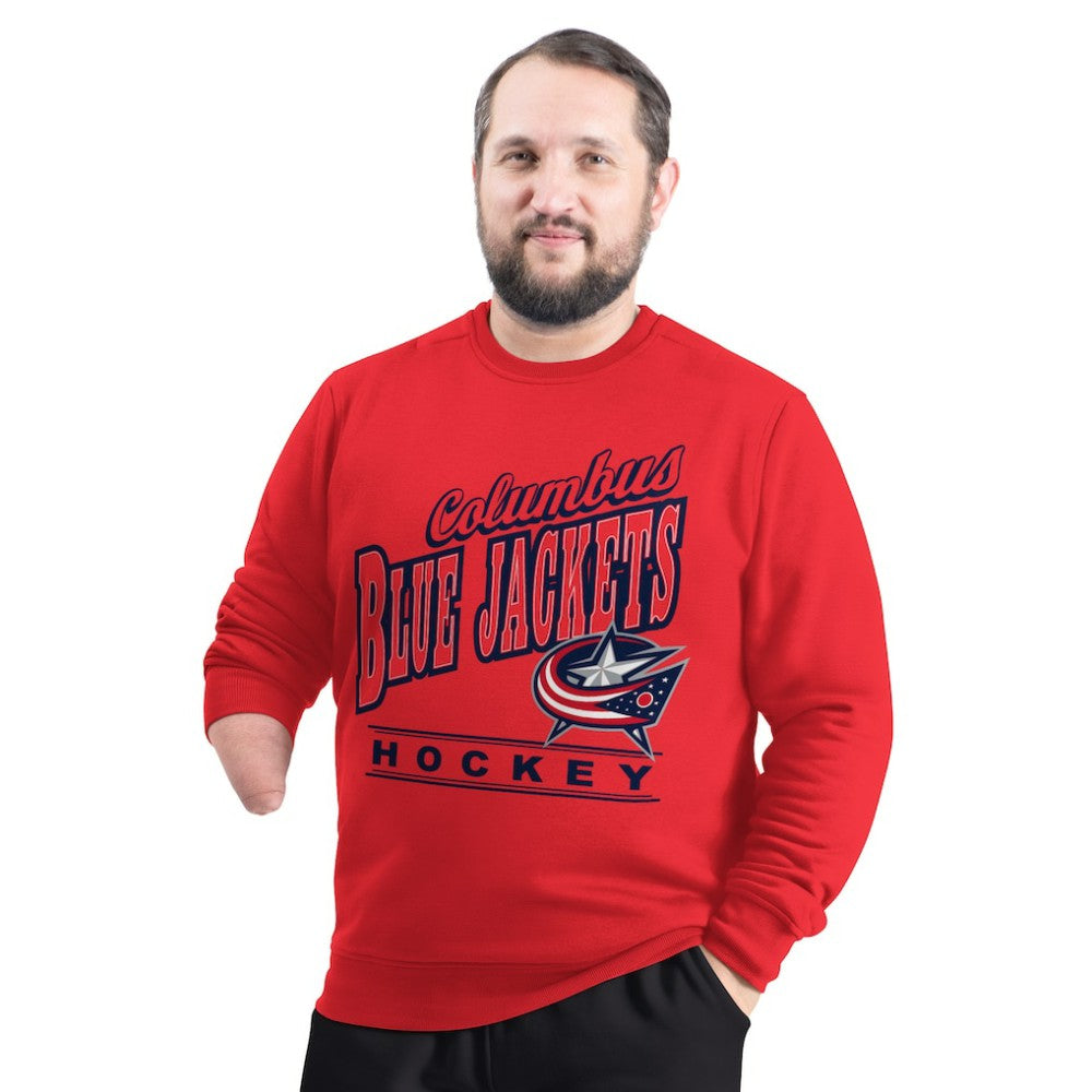 NHL Red Columbus Blue Jackets G-III Sports by Carl Banks Adaptive Headliner Fleece Sweatshirt