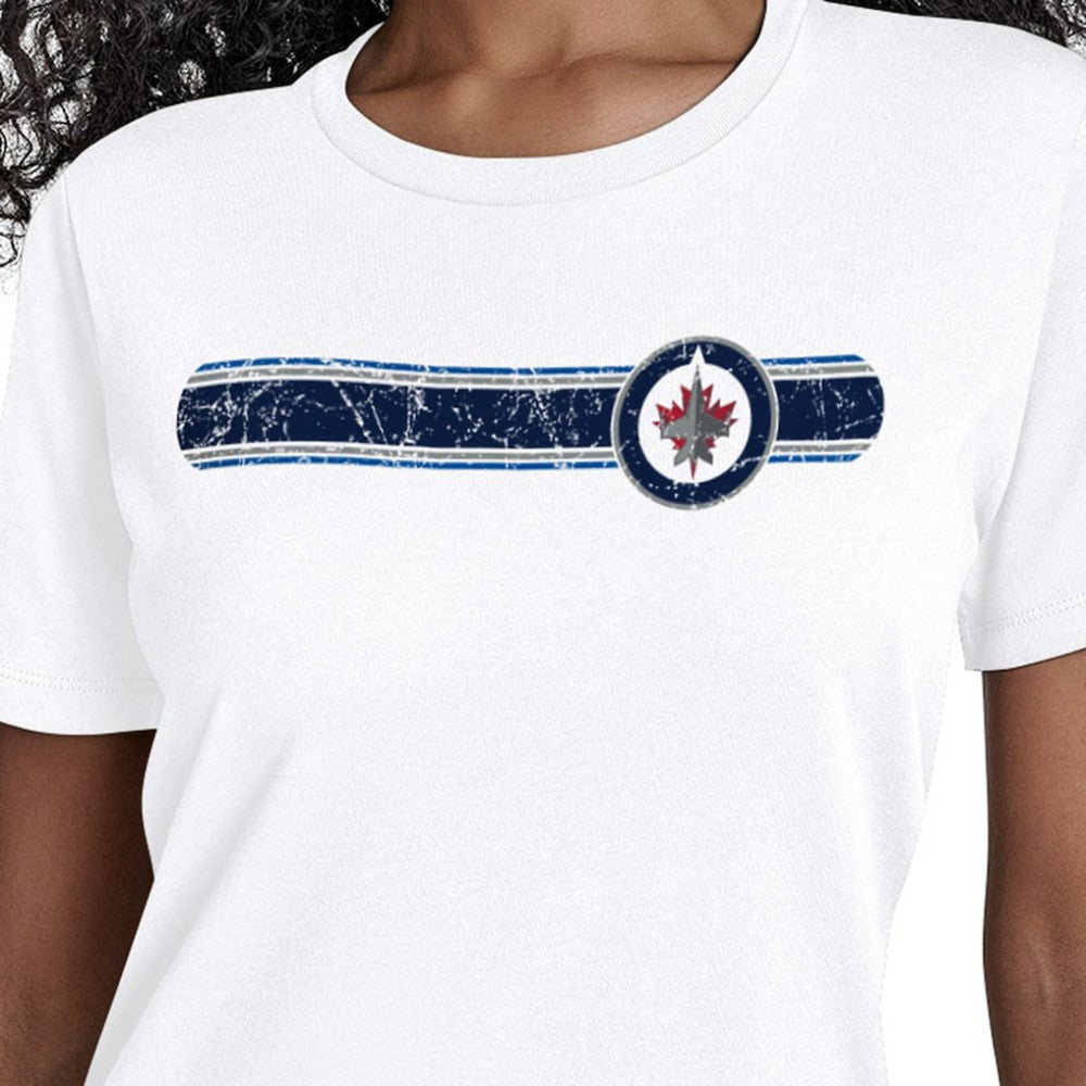 NHL White Winnipeg Jets Starter Women's Team Stripe T-Shirt