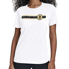 NHL White Boston Bruins Starter Women's Team Stripe T-Shirt