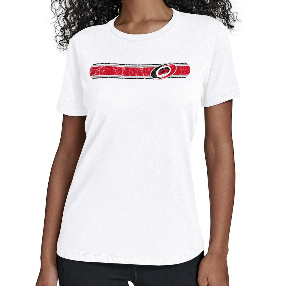 NHL White Carolina Hurricanes Starter Women's Team Stripe T-Shirt