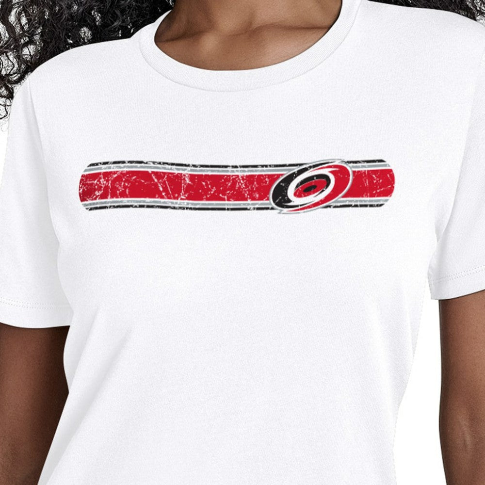 NHL White Carolina Hurricanes Starter Women's Team Stripe T-Shirt
