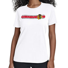 NHL White Chicago Blackhawks Starter Women's Team Stripe T-Shirt