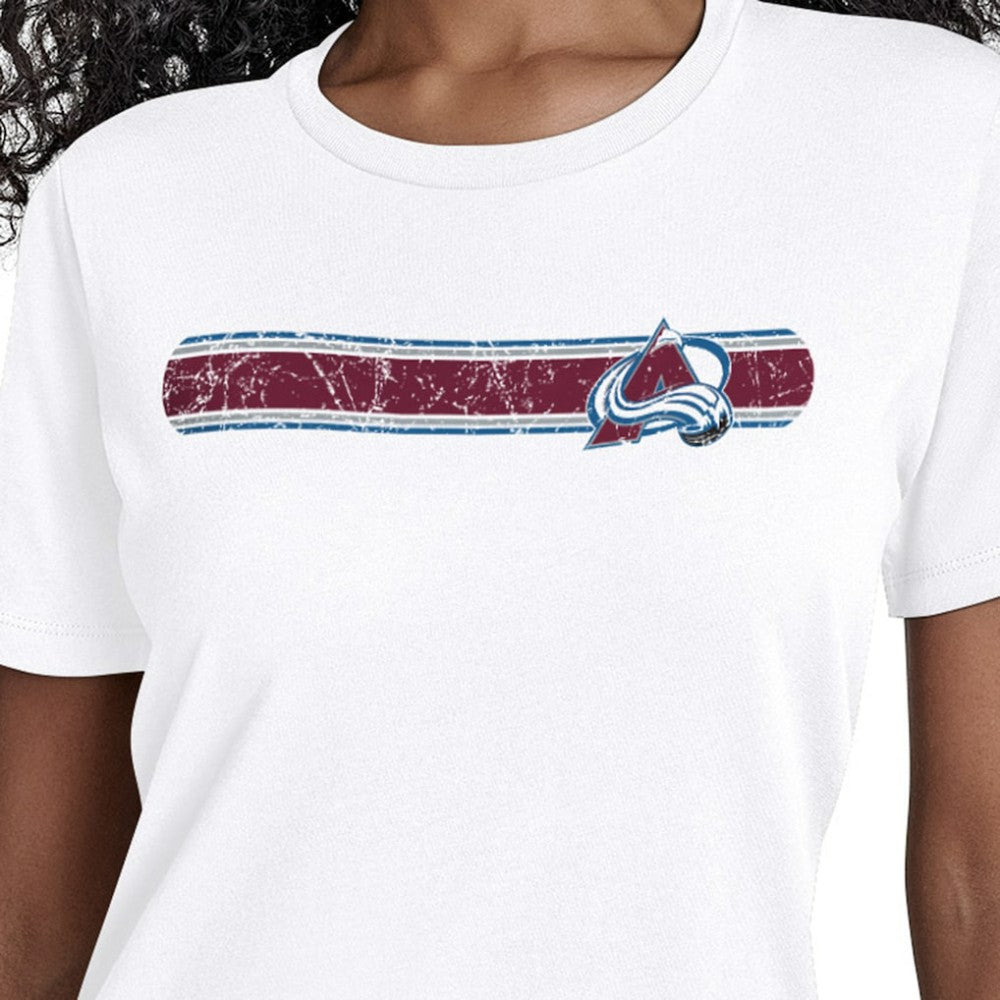 NHL White Colorado Avalanche Starter Women's Team Stripe T-Shirt