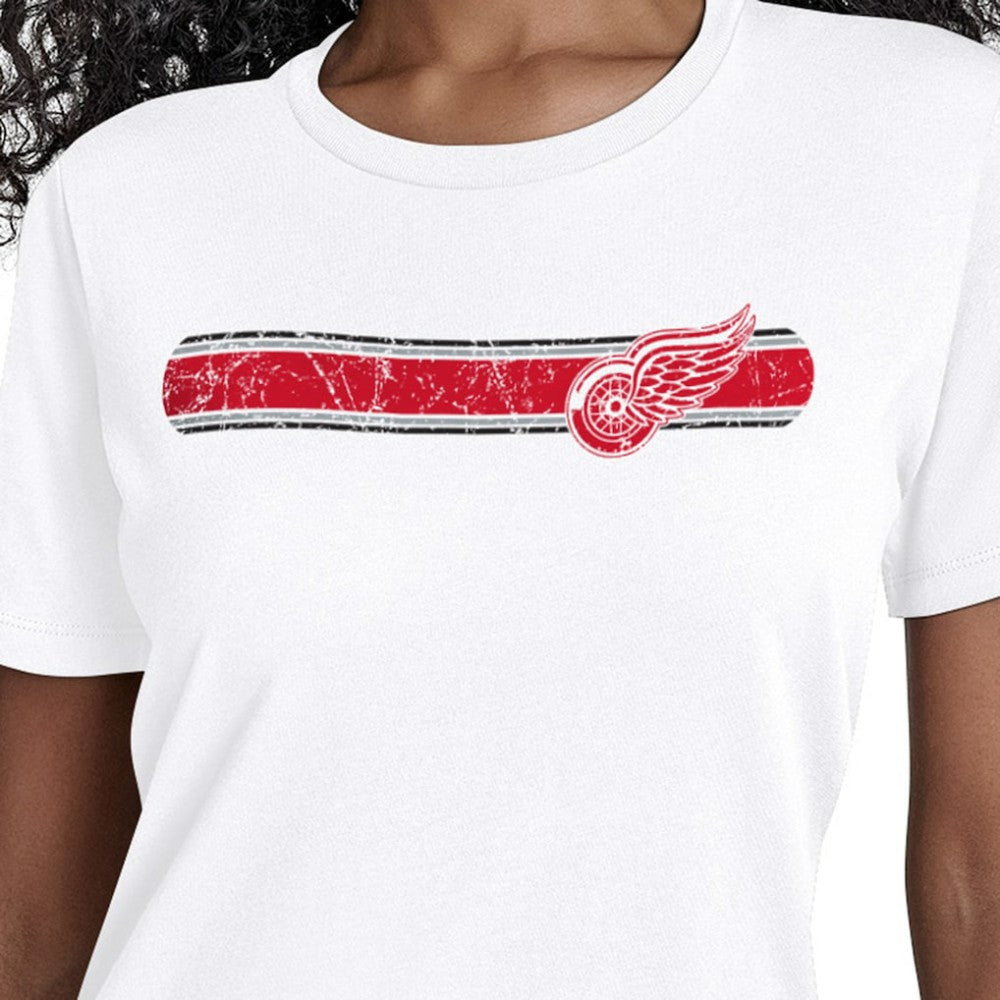NHL White Detroit Red Wings Starter Women's Team Stripe T-Shirt