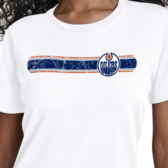 NHL White Edmonton Oilers Starter Women's Team Stripe T-Shirt