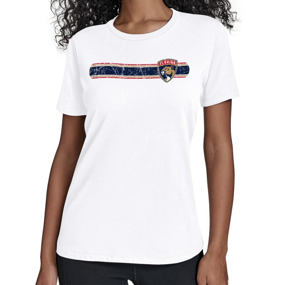 NHL White Florida Panthers Starter Women's Team Stripe T-Shirt